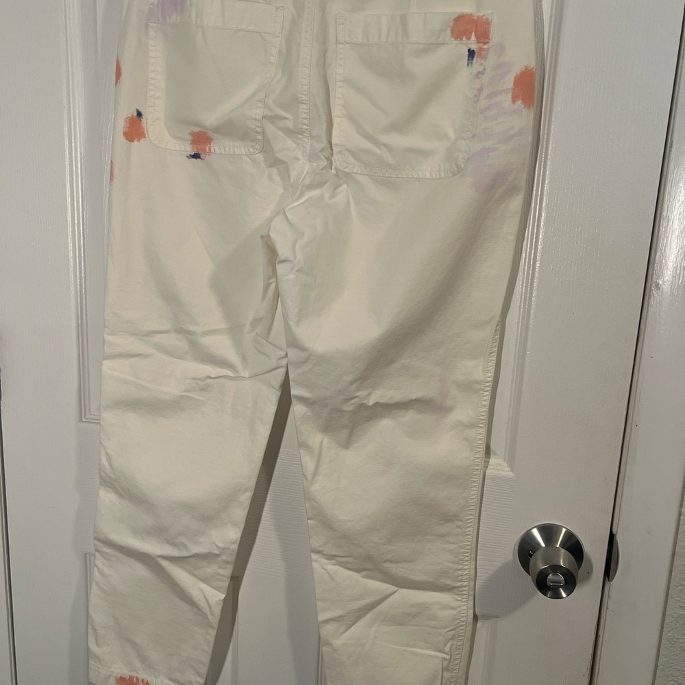 J.Crew White Paint Splatter Straight Leg Pants Size 28 Artistic Custom - Picture 4 of 7